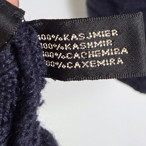 Ralph Lauren Black Label Cardigan Navy Blue 100% Cashmere Ribbed Cocoon Sz M - Picture 7 of 8